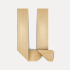 3d elegant folded paper letter U