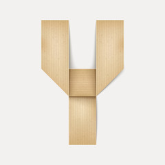 3d elegant folded paper letter Y