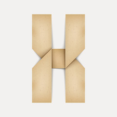 3d elegant folded paper letter X