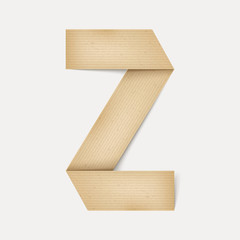 3d elegant folded paper letter Z