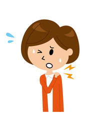 女性　肩の痛み　肩こり