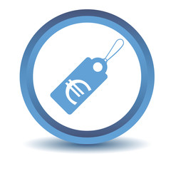 Blue euro tag icon