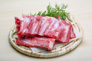 Raw pork ribs