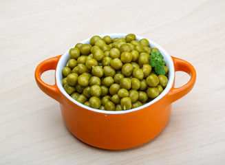 Green canned peas