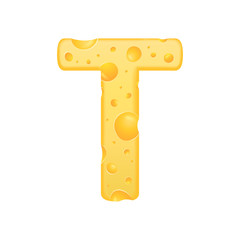 3d cheese letter T