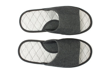 Pair of slippers top view isolated on the white background