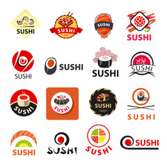 Obraz premium biggest collection of vector logos sushi