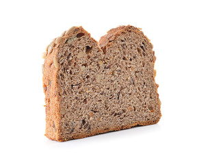 whole wheat bread isolated on white background