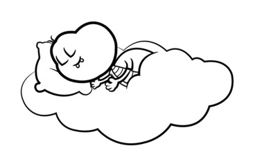 Cute sleeping cartoon figure