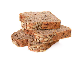whole wheat bread isolated on white background