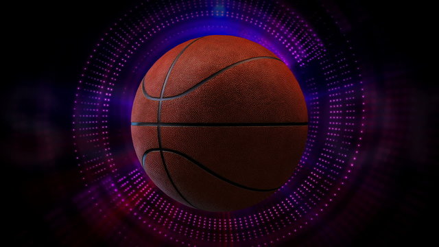 Rotating Basketball Ball as 3d Animated Sports Motion Graphics
