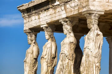 Fotobehang Beroemde Kariatiden in Akropolis, Athene, Griekenland © Tomas Marek