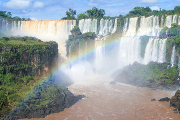 Fototapeta na wymiar Iguazu falls on the border of Argentina and Brazil