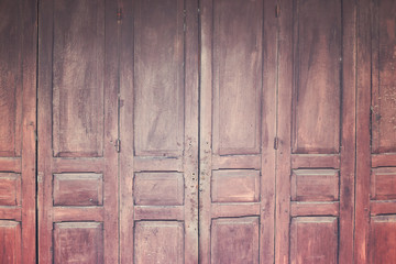 Vintage wooden folding door, retro style image.