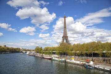 Fototapeta na wymiar Eiffelturm und Seine, Paris, Frankreich