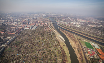 aerial view of Wroclaw city center