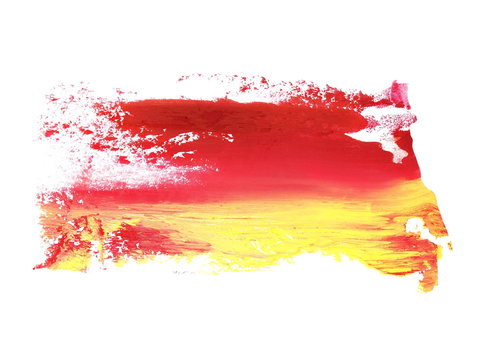 photo yellow red grunge brush strokes oil paint isolated