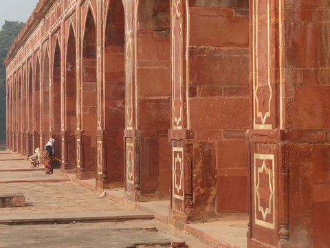 Close view of the wall of Humayun's Tomb, Delhi, India
