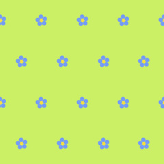 Seamless floral pattern on a green background.