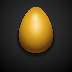 Stylish creative gold glossy easter egg, Logo mock up template.