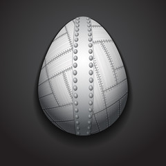 Stylish creative metal easter egg logo, Logo mock up template.