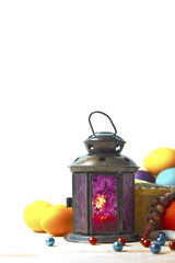 Lantern and easter eggs