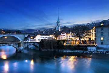 Foto op Canvas Bern city by night © beatrice prève