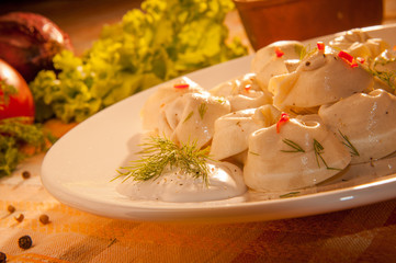 Dumplings on a plate
