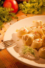 Dumplings on a plate