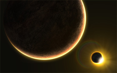 Solar eclipse in space - 80646219