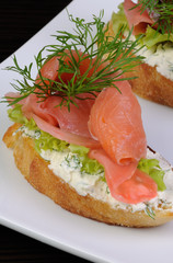 Sandwich with salmon