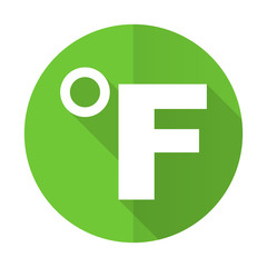 fahrenheit green flat icon temperature unit sign