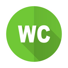 toilet green flat icon wc sign
