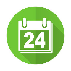 calendar green flat icon organizer sign agenda symbol
