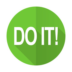 do it green flat icon