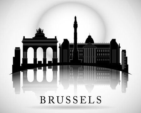 Modern Brussels City Skyline Design. Belgium