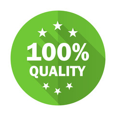 quality green flat icon