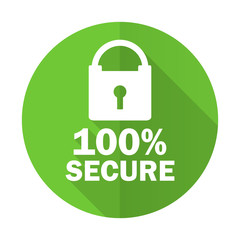 secure green flat icon