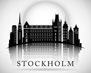 Fototapeta premium Modern Stockholm City Skyline Design. Sweden