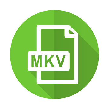 mkv file green flat icon