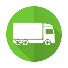 delivery green flat icon truck sign