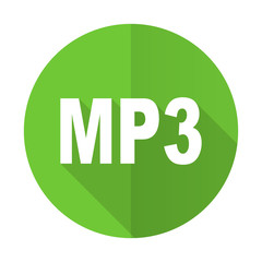 mp3 green flat icon