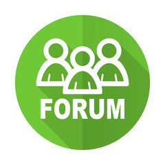 forum green flat icon