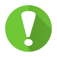 exclamation sign green flat icon warning sign