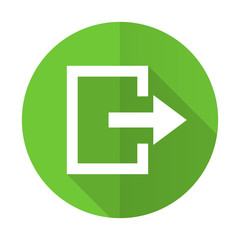exit green flat icon
