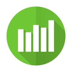 graph green flat icon bar graph sign