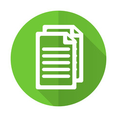 document green flat icon pages sign