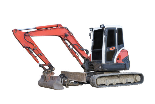 excavator isolated on a white background