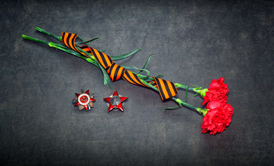 Carnation flowers, George Ribbon, Order of the Red Star