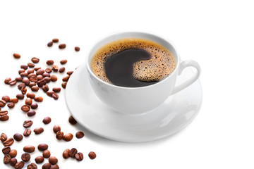 Cup of coffee isolated on white